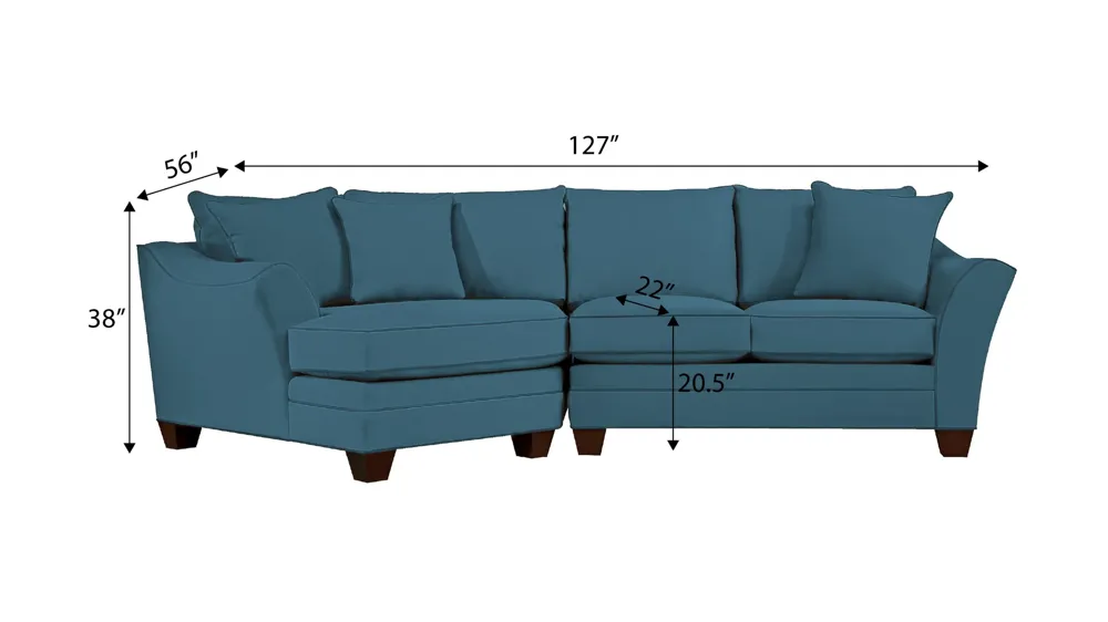 Foresthill 2-pc. Left Hand Cuddler Sectional Sofa Dimensions