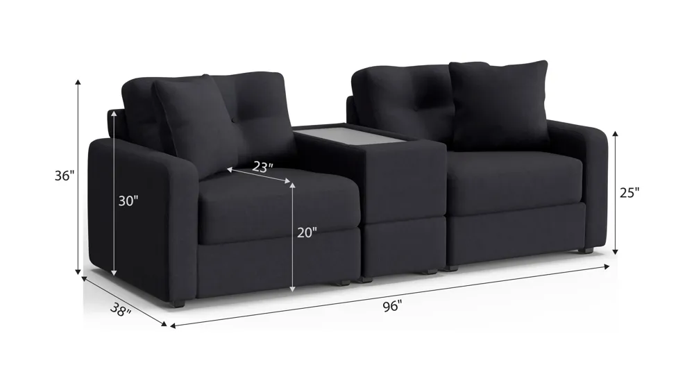 ModularOne 3-pc. Console Loveseat Dimensions
