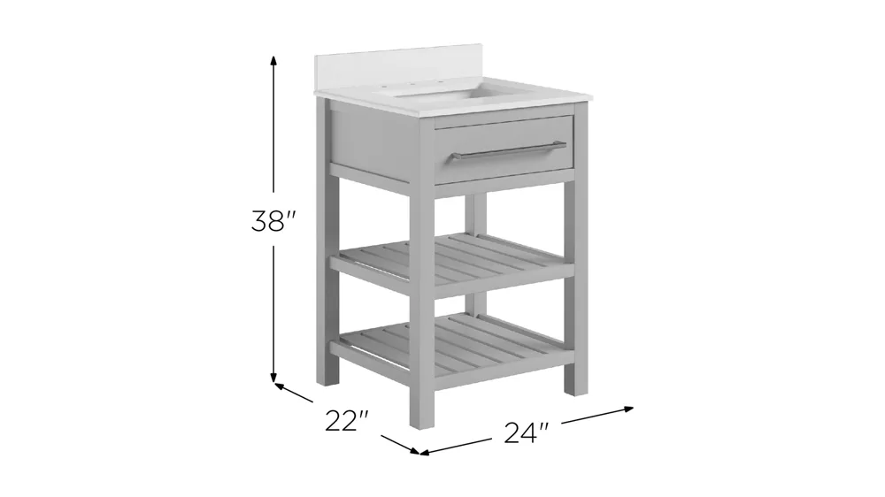 Minneapolis 24" Bathroom Vanity Dimensions