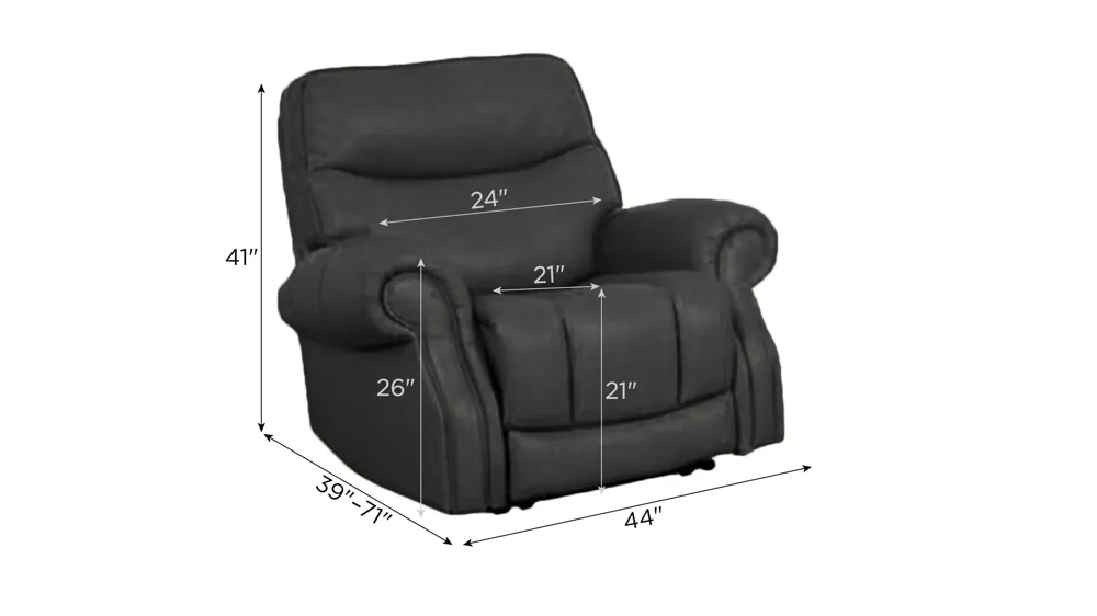 Brooks Zero Gravity Triple Power Recliner Dimensions