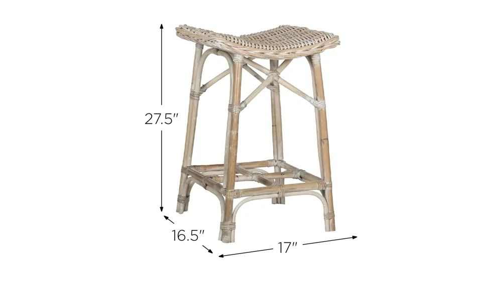 Cagney Wicker Bar Stool Dimensions