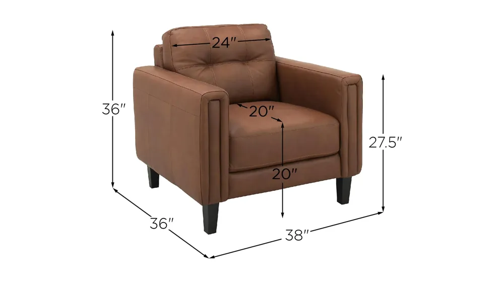 Salerno Leather Chair Dimensions
