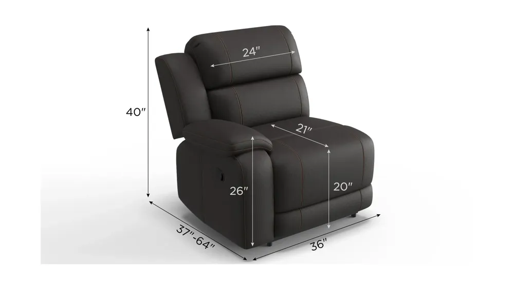 Kerridon  Left Arm Facing Recliner Dimensions