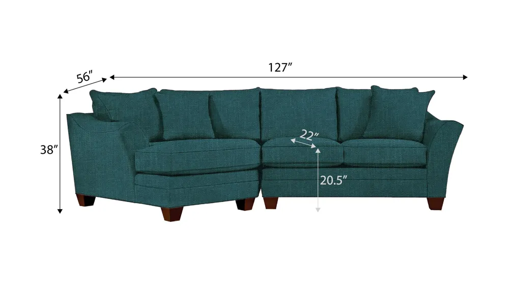 Foresthill 2-pc. Left Hand Cuddler Sectional Sofa Dimensions