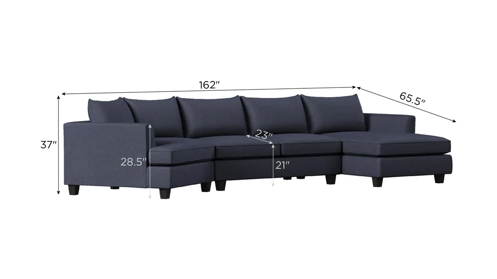 Daine 3-pc. Sectional Sofa Dimensions