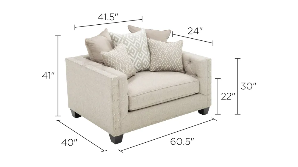 Carrington Chair-and-a-half Dimensions