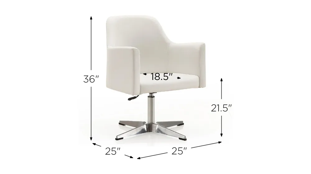 Pelo Adjustable Height Swivel Accent Chair Dimensions