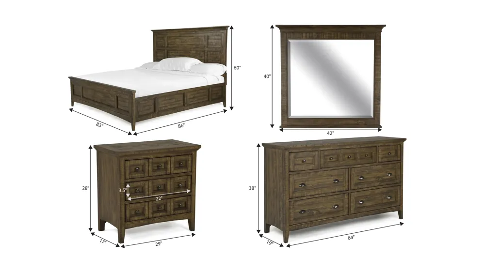 Ivy Ridge 4-pc. Bedroom Set w/ Panel Bed Dimensions