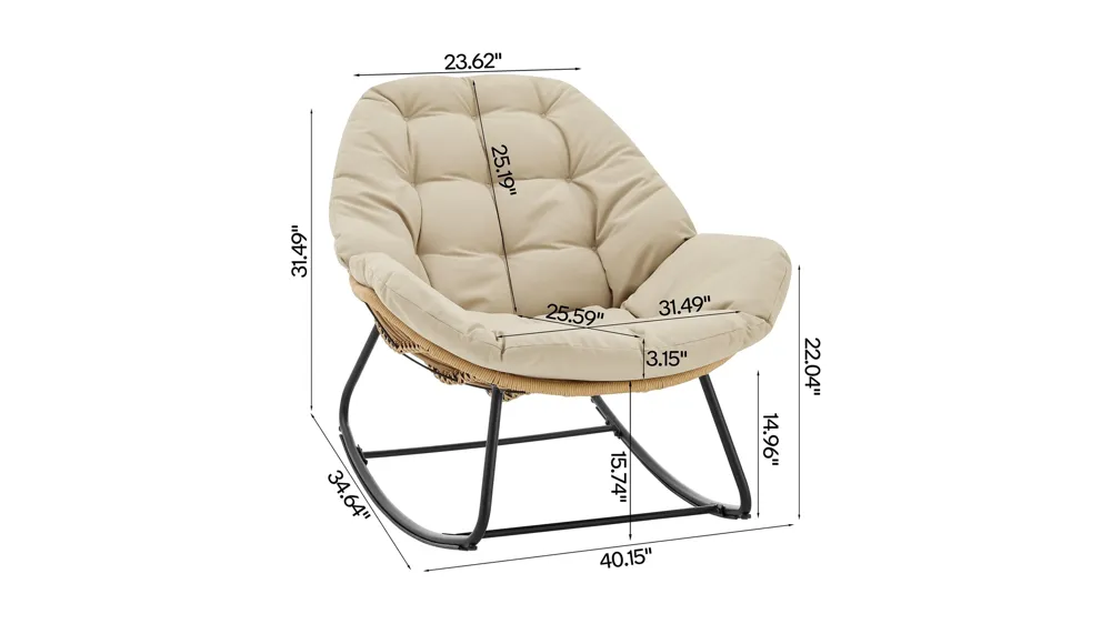 Benson 3 Pc Patio Set Dimensions