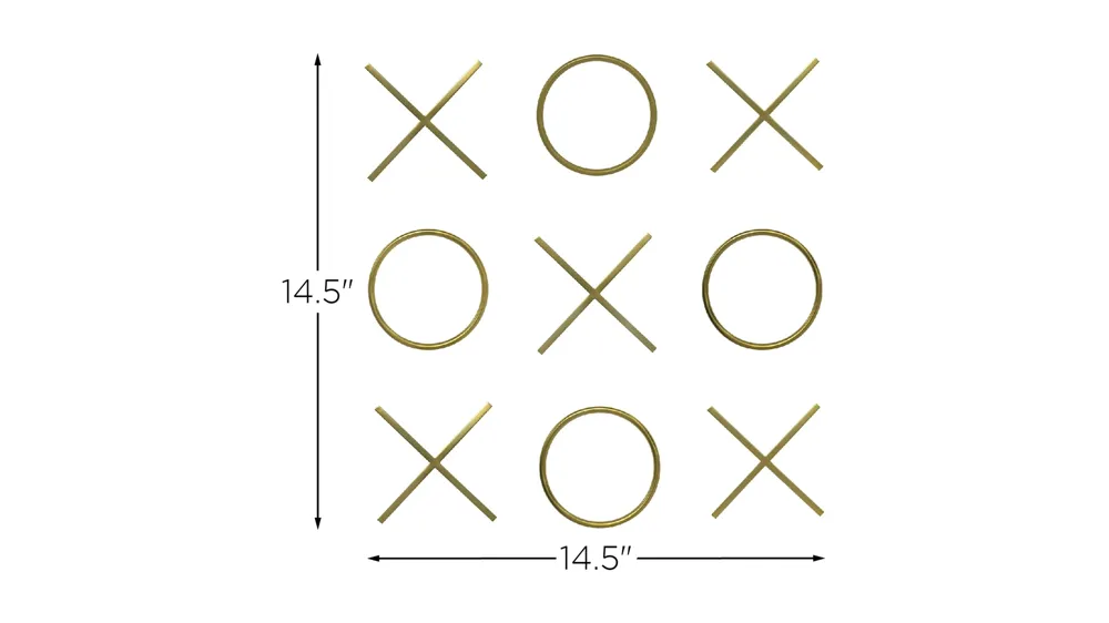XOXO Gold Stainless Steel Wall Decor Dimensions