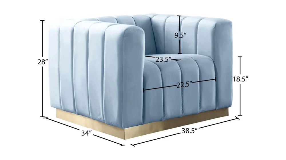 Marlon Velvet Chair Dimensions