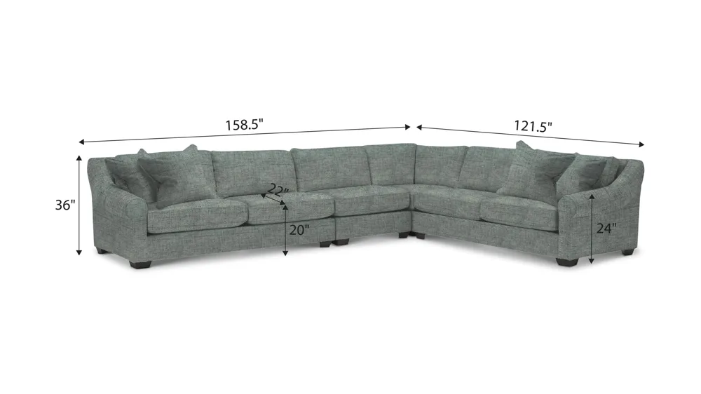 Thatcher 4-pc. Sectional Dimensions
