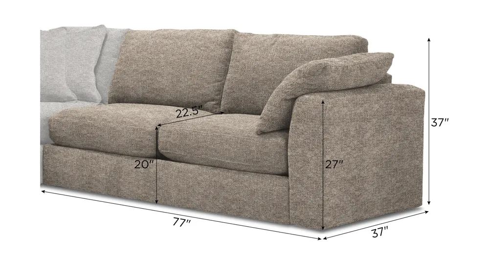 Nappily Right Arm Facing Loveseat Dimensions