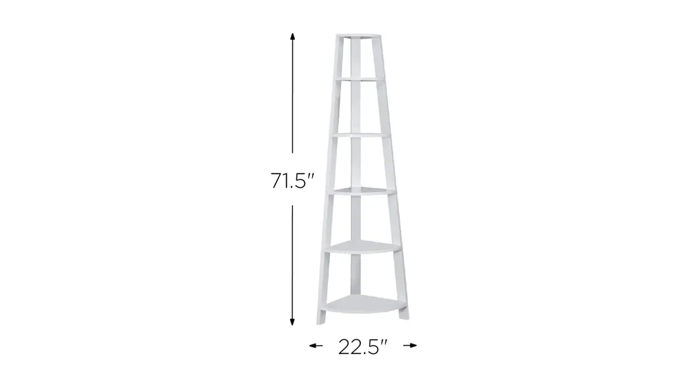 Monarch 72" Corner Bookcase Dimensions