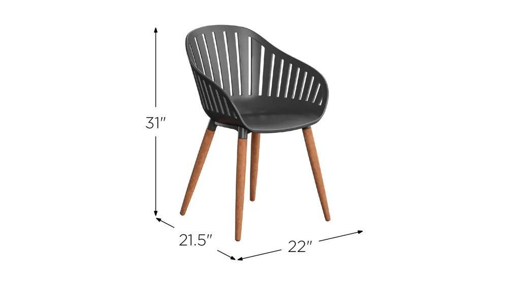 Amazonia Outdoor Dining Chair - Set of 2 Dimensions