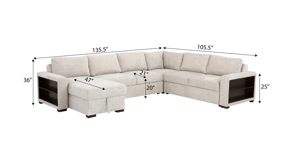 Juniper 5-pc. Sectional Dimensions