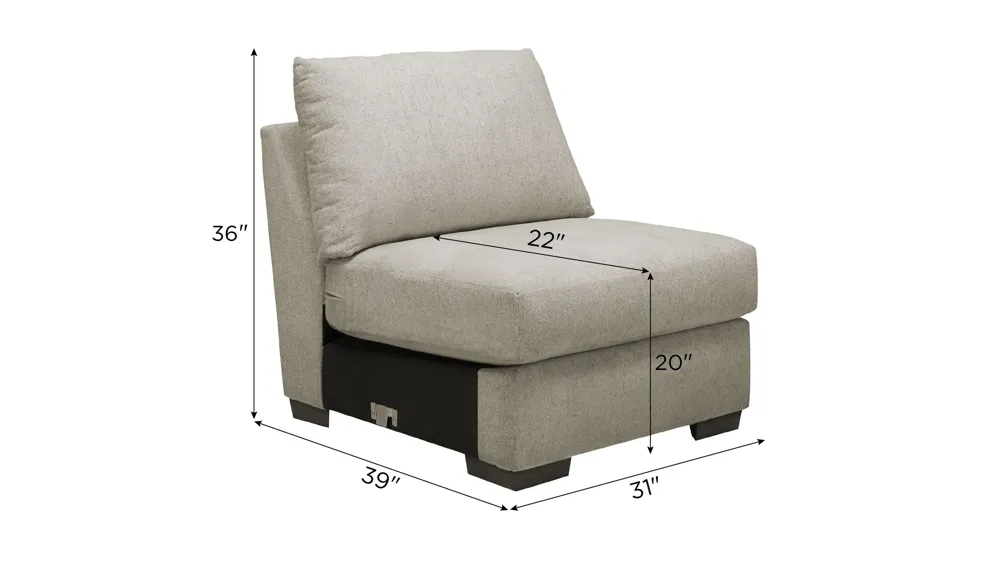 Haley Armless Chair Dimensions