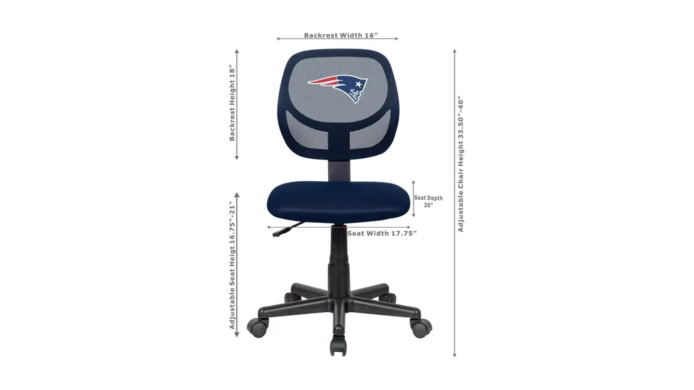 NFL Armless Task Chair Dimensions