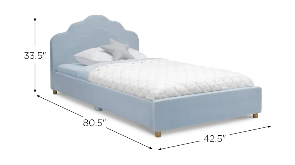 Upholstered Bed by Delta Children Dimensions