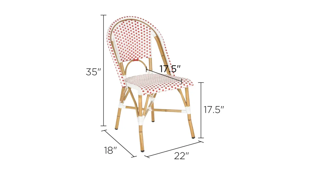 Salcha Outdoor Side Chairs: Set of 2 Dimensions