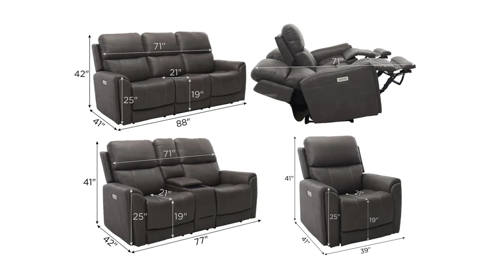 Calvin Living Room Set Dimensions