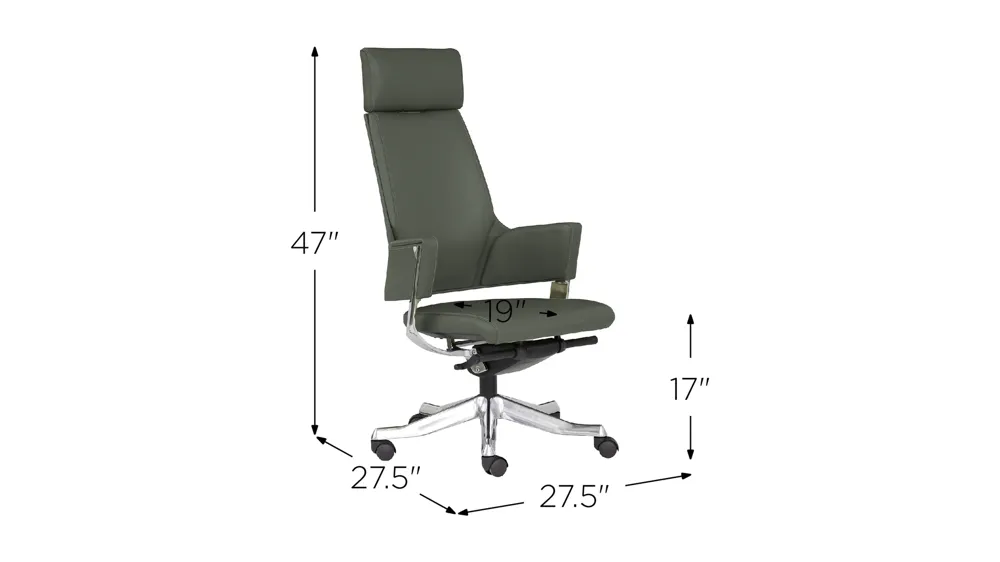 Lyndon High Back Office Chair Dimensions