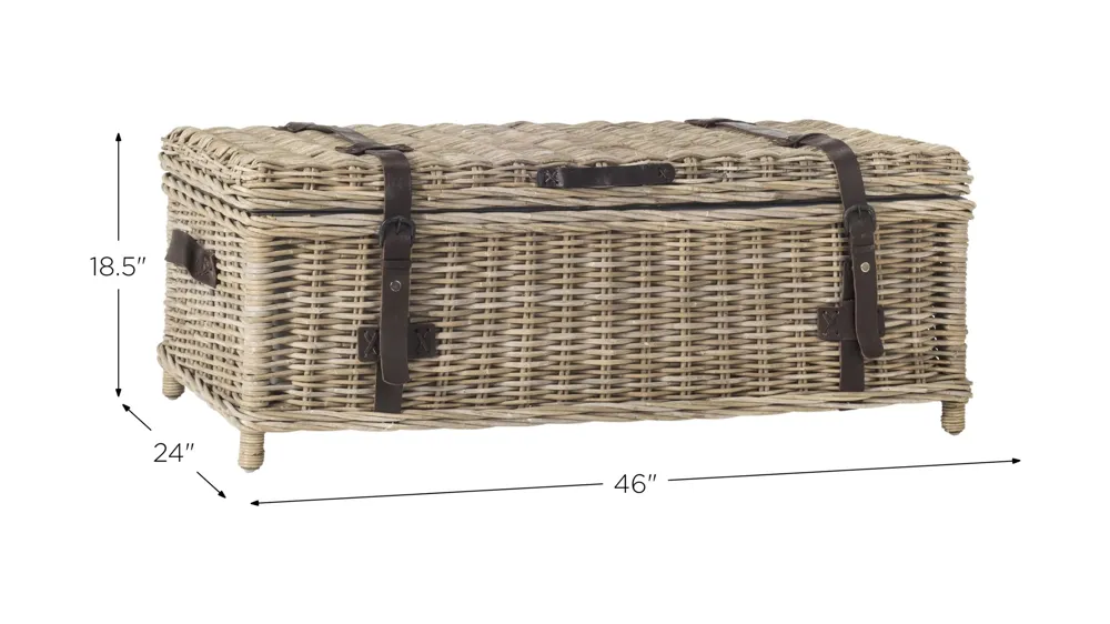 Oren Rattan Coffee Table Trunk Dimensions