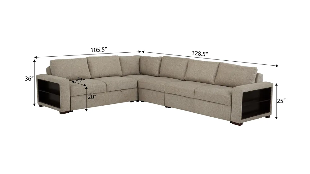 Juniper 5-pc. Sectional Dimensions