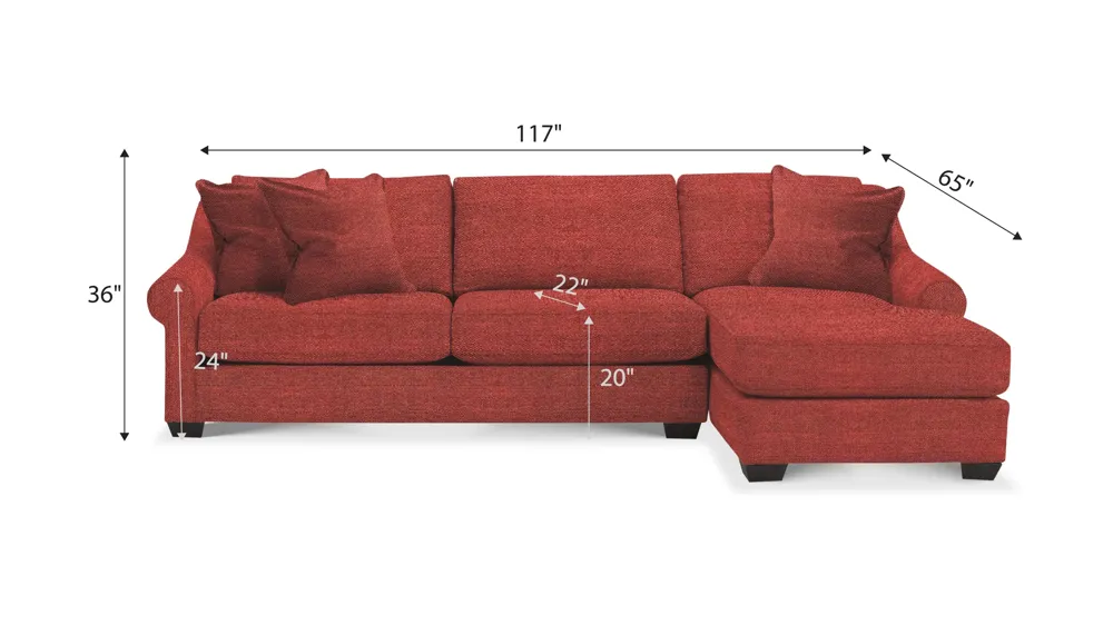 Thatcher 2-pc. Sectional Dimensions