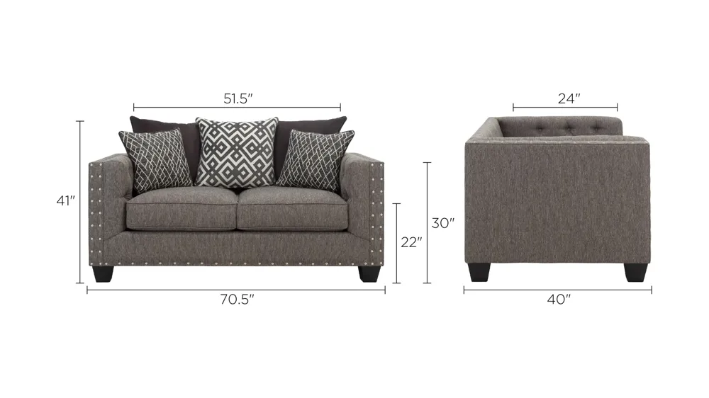 Carrington Loveseat Dimensions