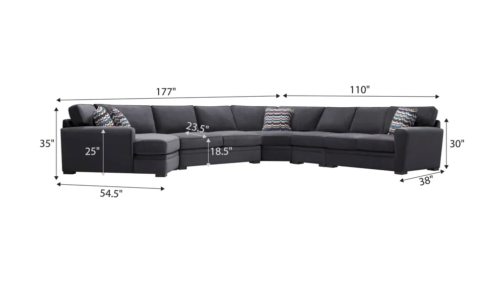 Artemis II 5-pc. Sectional Dimensions