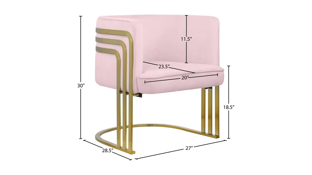 Rays Velvet Accent Chair Dimensions