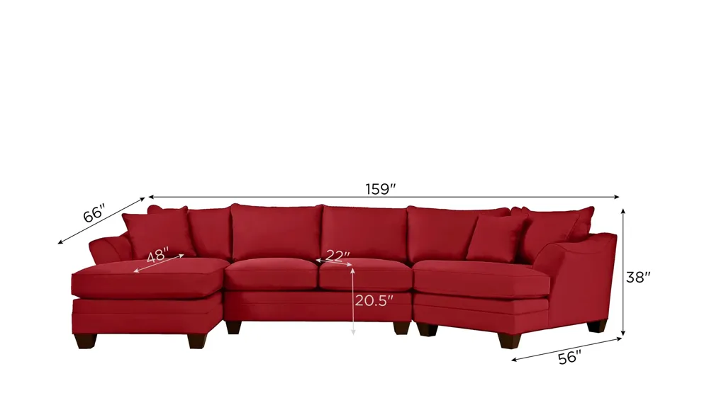 Foresthill 3-pc. Left Hand Facing Sectional Sofa Dimensions