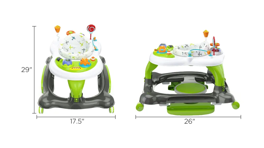 Alverta 4-in-1 Activity Walker w/ Jump Board Dimensions