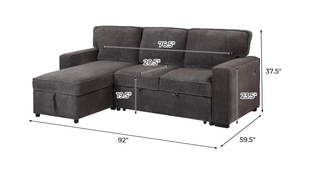 Harlow Pull Out Sofa Bed Dimensions