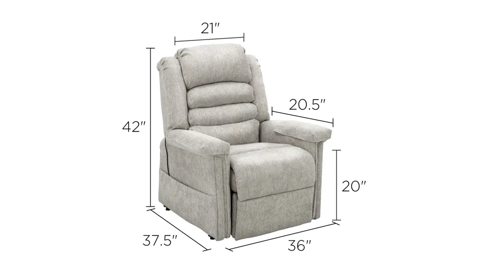 Alec Power-Lift Recliner with Heat and Massage Dimensions