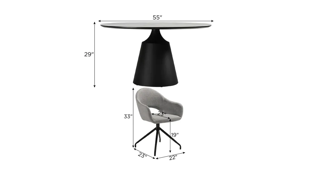 Knox Pria 7-pc. Dining Set Dimensions
