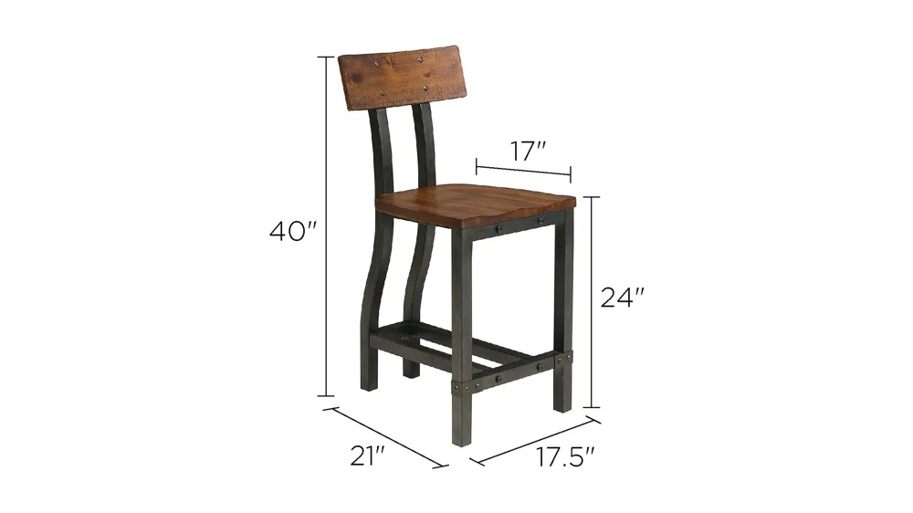 Dayton Counter Height Dining Chair (Set of 2) Dimensions