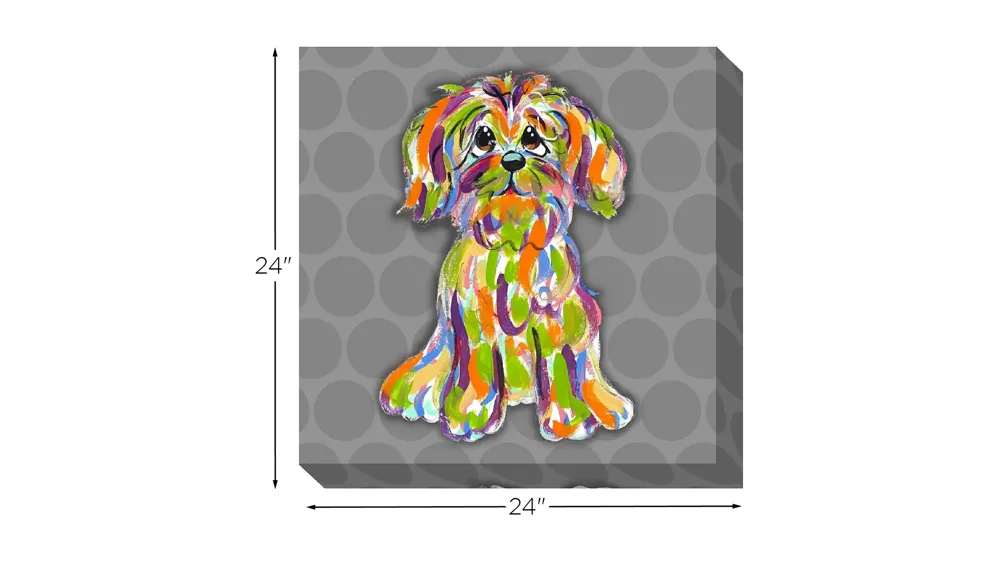 Designer Dog Canvas Wall Art Dimensions