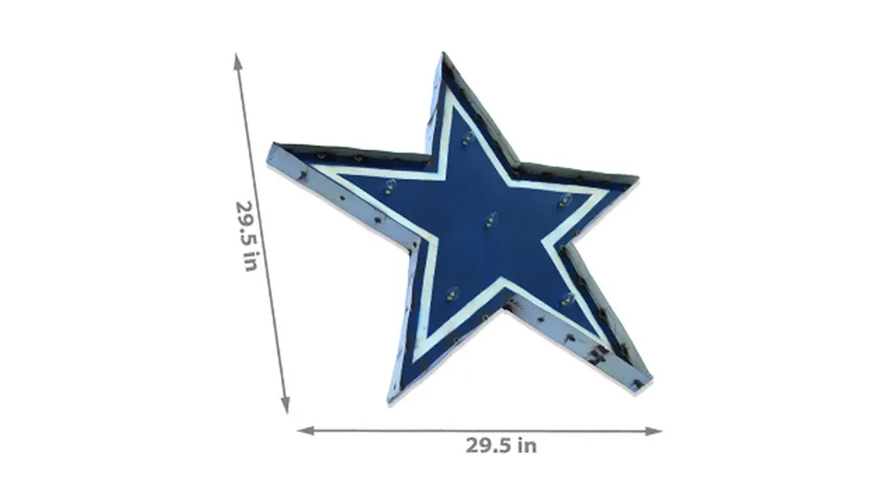 NFL Logo Lighted Recycled Metal Sign Dimensions