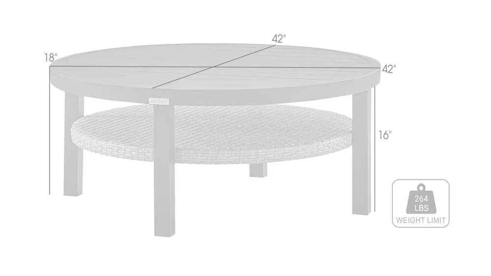 Palma Outdoor Coffee Table Dimensions