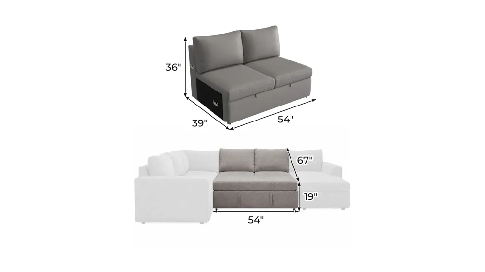 Barry Armless Full Pop-Up Sleeper Dimensions