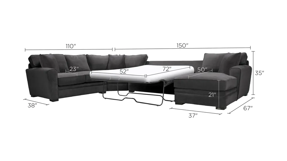 Artemis II 4-pc. Sectional w/ Full Sleeper Dimensions