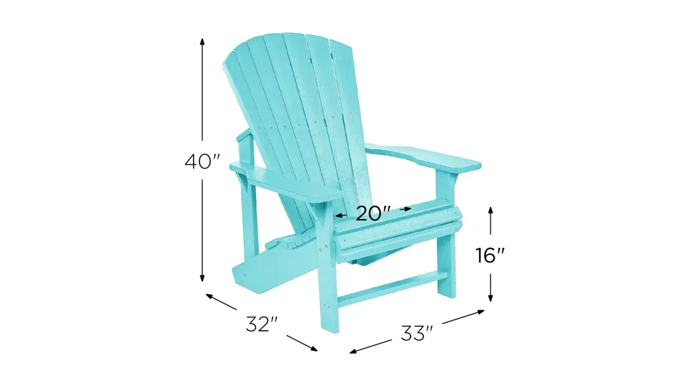 Generation Recycled Outdoor Classic Adirondack Chair Dimensions