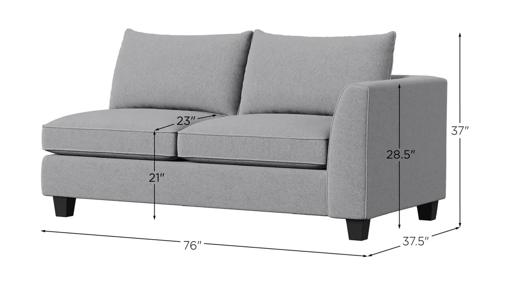 Daine Right Arm Facing Loveseat Dimensions