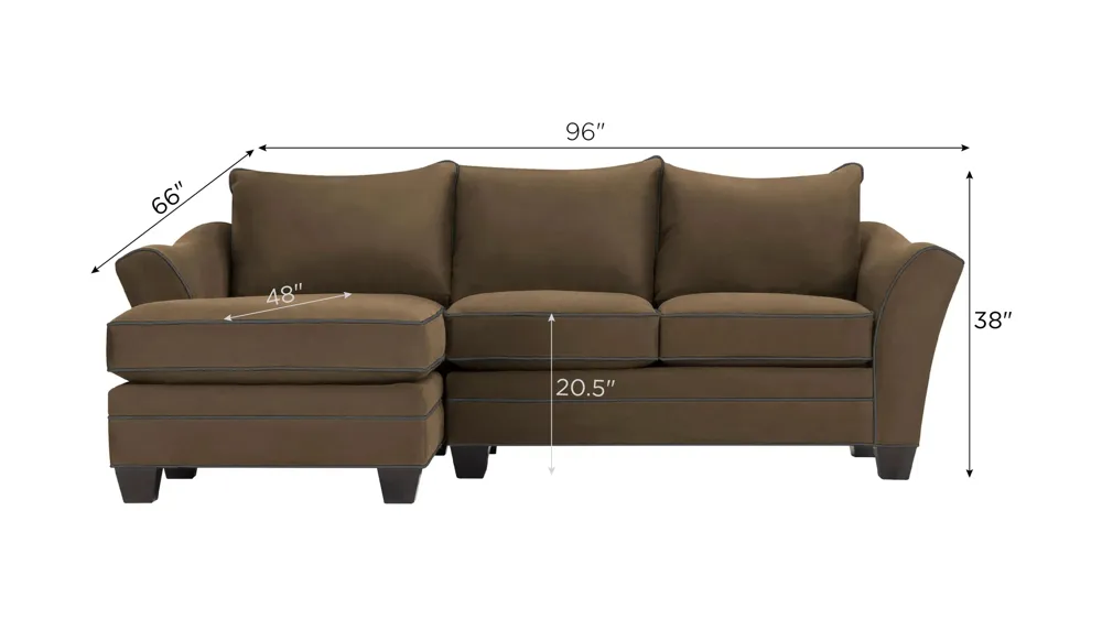 Foresthill 2-pc. Left Hand Chaise Sectional Sofa Dimensions
