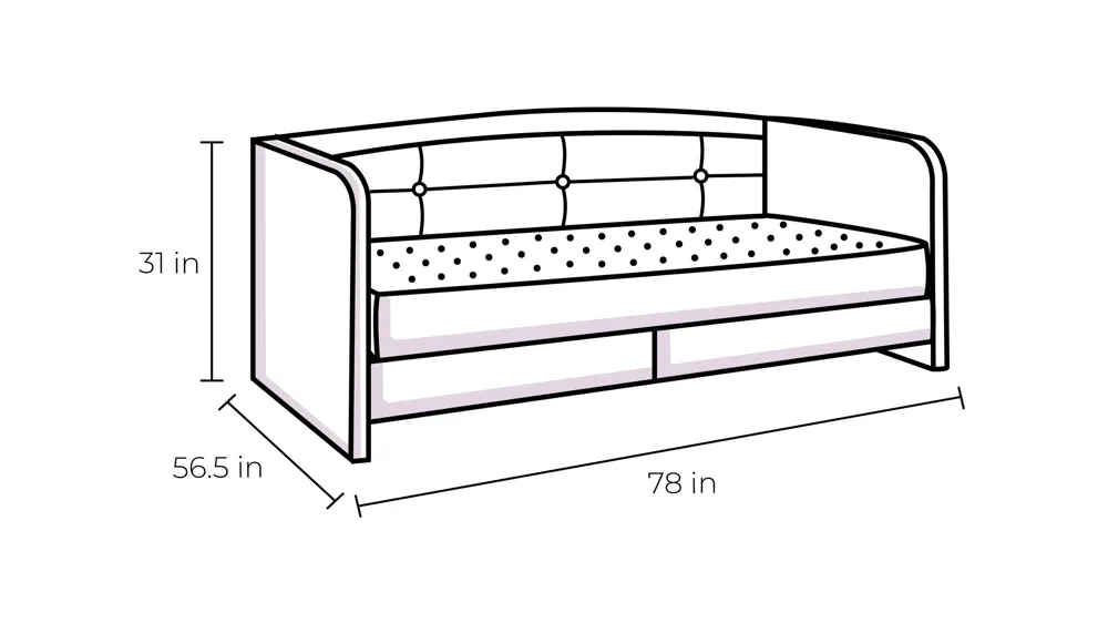 Nori Full Upholstered Daybed Dimensions