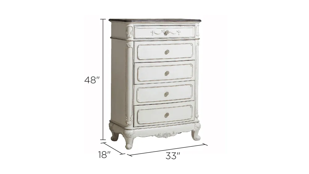 Averny 5-Drawer Bedroom Chest Dimensions