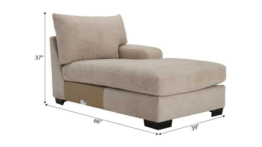 Cooper Right Arm Facing Chaise Dimensions