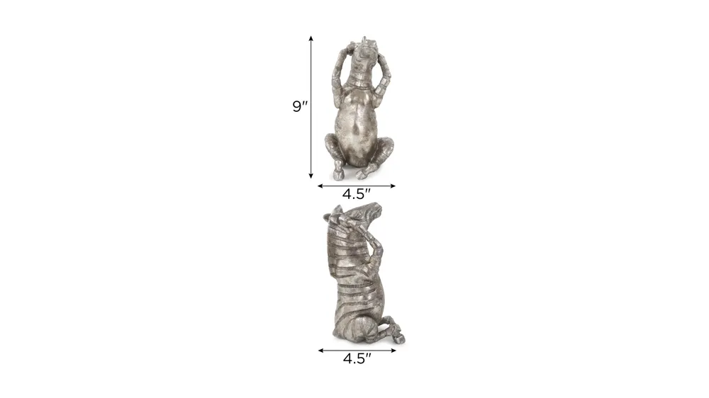 Zuri Zebra (Hear No Evil) Sculpture Dimensions